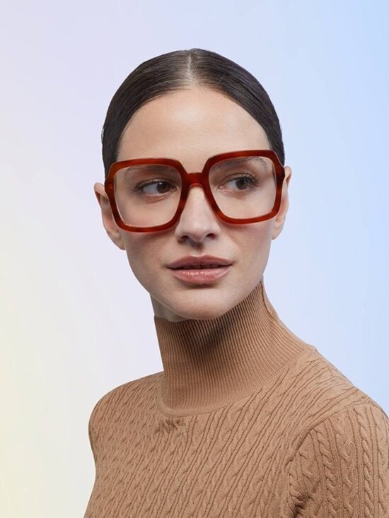 Gucci GG1318O 003 Eyeglasses Transparent Fuchsia 55mm Square Frame